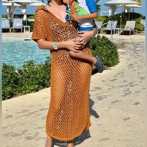 By Anthropologie Open-Stitch Cover-Up Dress